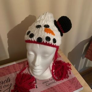Snow man hat. Hand crocheted.